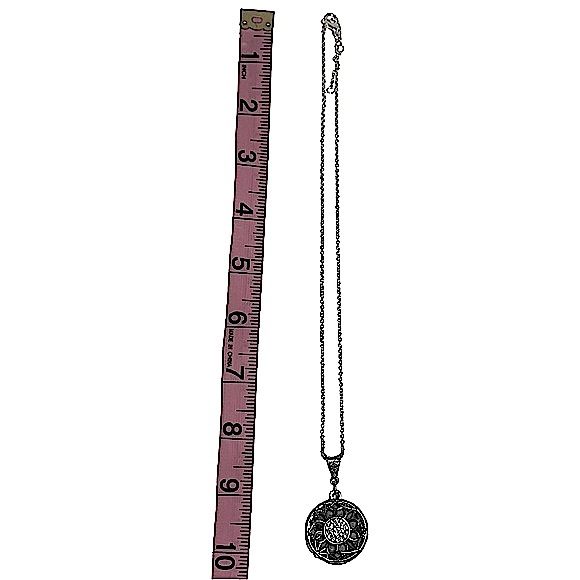 Sunflower essential oil “locket” diffuser necklace & rhinestones on silver chain - Picture 14 of 15